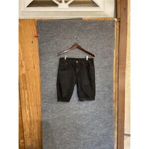 Levis 511 Shorts Mens 32 Black Slim Fit Denim Cutoff Frayed Raw Hem Waterless